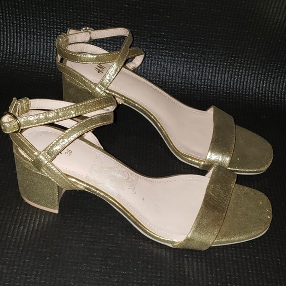 H&M Shoes - Gold Sandal Heels